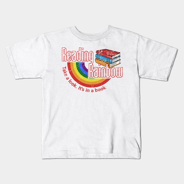 Reading Rainbow Grunge Kids T-Shirt by Space Monkeys NFT